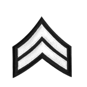 Corporal Rank Patch - White & Black