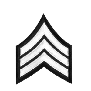Sergeant Rank Patch - White & Black