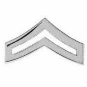 Corporal Rank Lapel Pin - Silver