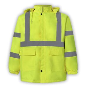 ANSI Safety Raincoat - Safety Green - Standard Length