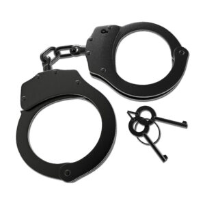 Stainless Steel Handcuffs with Key Set - Black