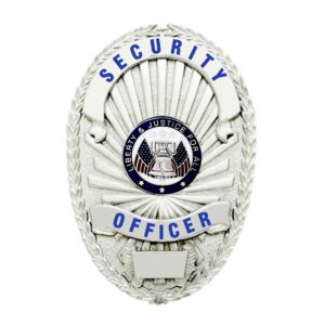 Oval Security Officer Badge - Silver