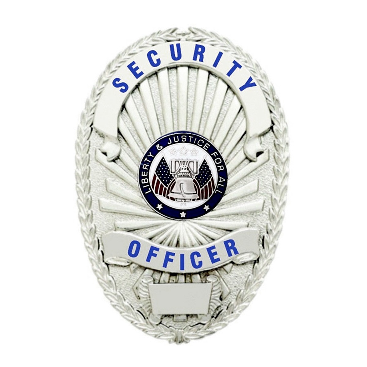 Oval Security Officer Badge - Silver